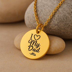 I Love My Dad Disc Pendant